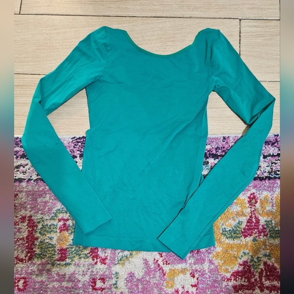 Free People Intimately - Low-Back Seamless Long Sleeve Green - Picture 1 of 5